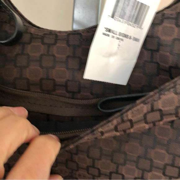 NINE WEST SHOULDER BAG BLACK BROWN PURSE ONE ZIPPER POCKET OUTSIDE , ZIP CLOSURE - Picture 4 of 8